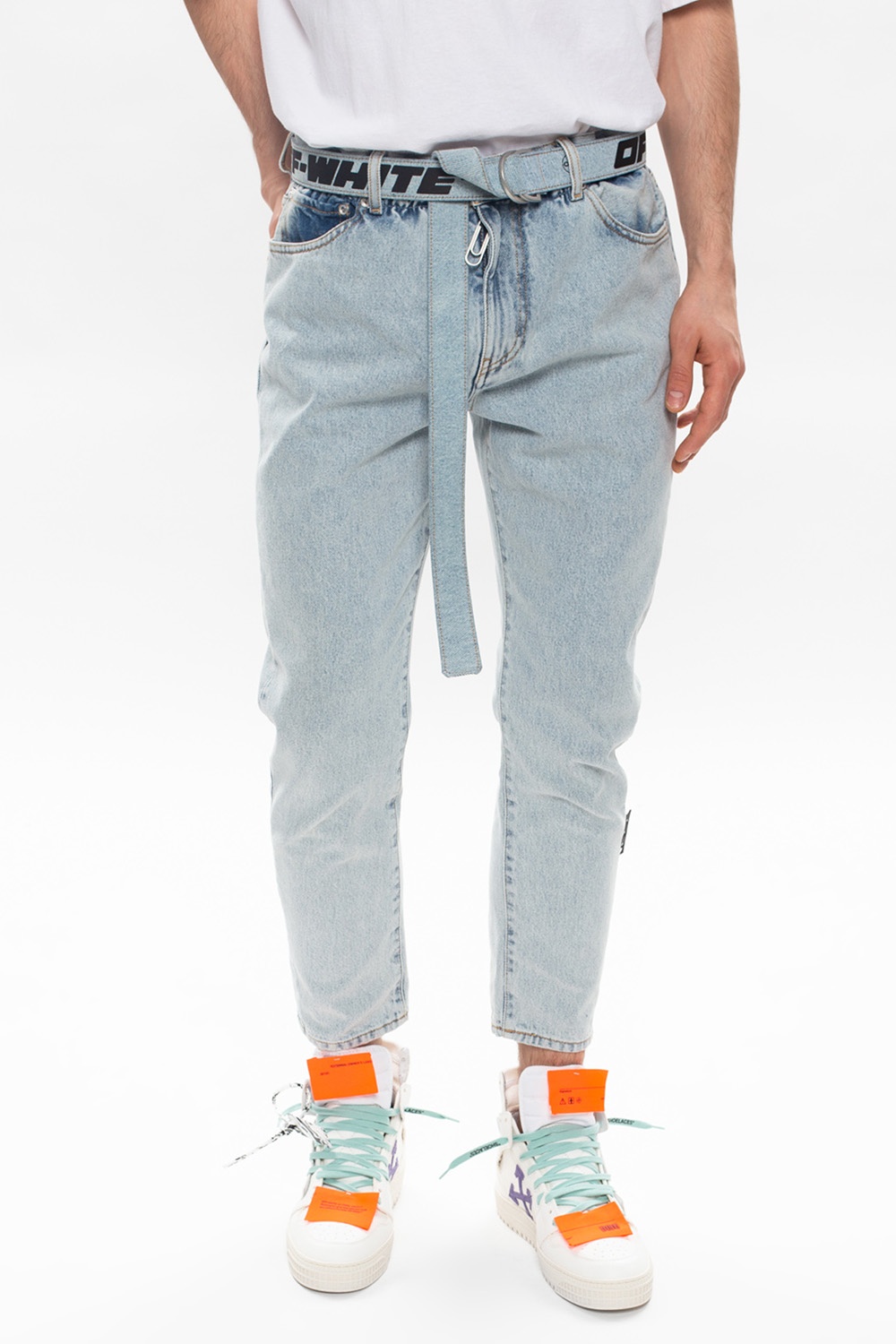 Light blue Jeans with logo Off - SchaferandweinerShops Japan